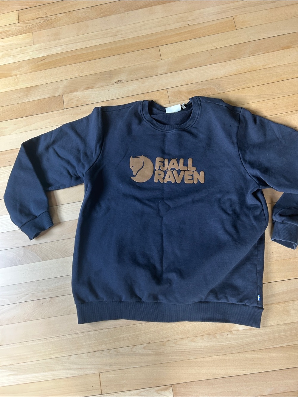 Fjallraven Navy Crewneck Sweatshirt with Tan Logo